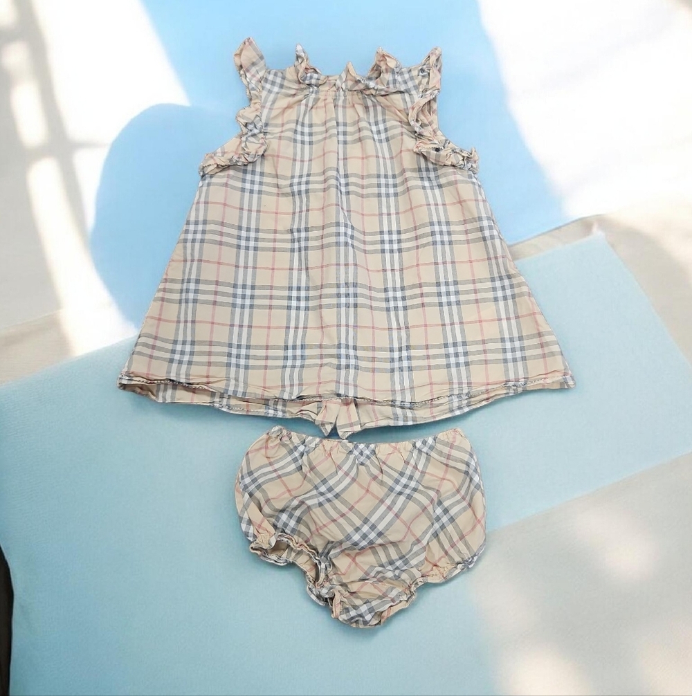 Burberry Plaid Ruffle Kids Dress Set - Picture 2 of 6